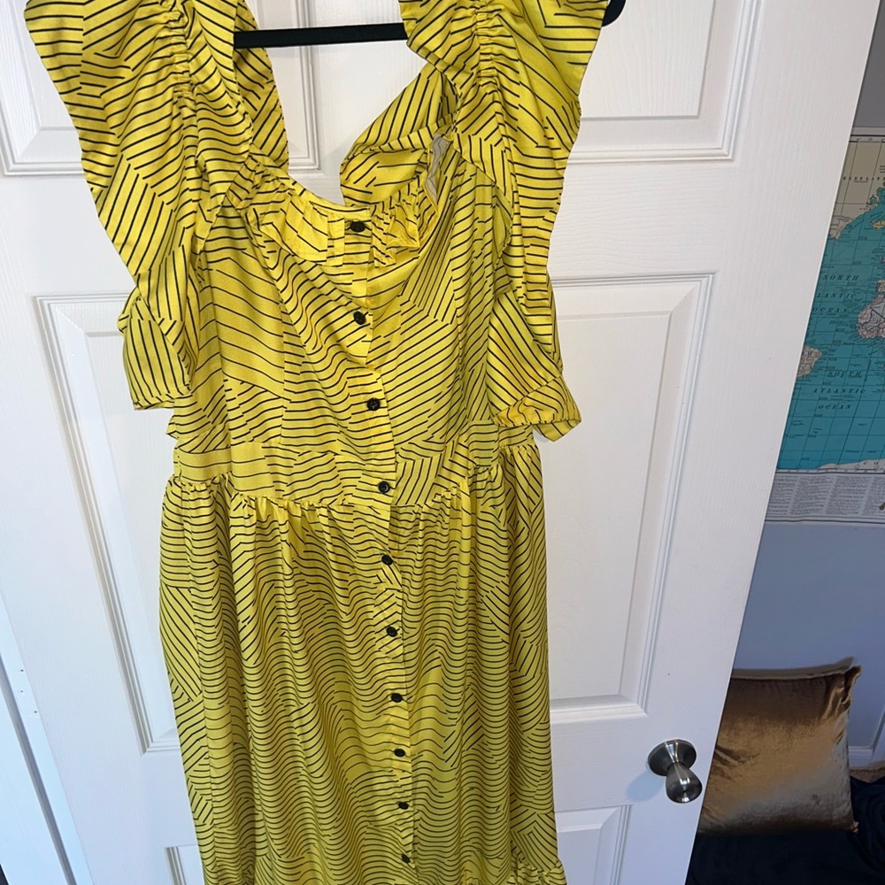 Backless Print button Ruffle Maxi Dress! - Picture 6 of 12
